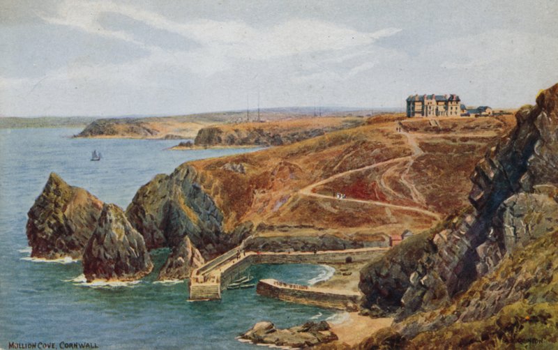Mullion Cove, Cornwall (barevné lito) od Alfred Robert Quinton