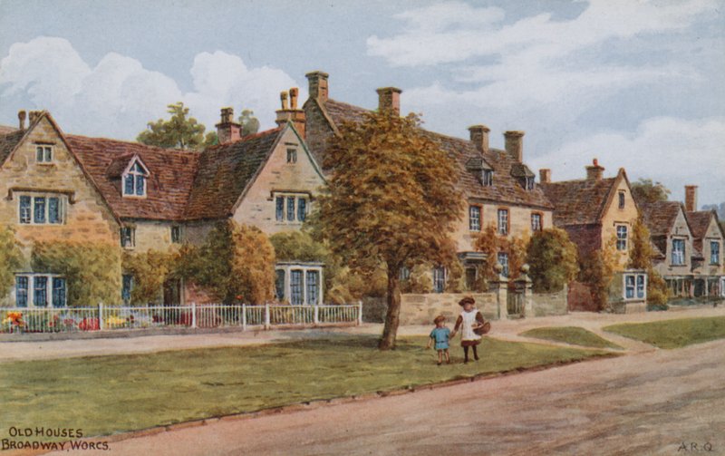 Staré domy, Broadway, Worcs od Alfred Robert Quinton