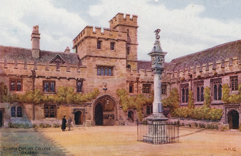Oxford: Corpus Christi College, Oxford (barevná litografie) od Alfred Robert Quinton