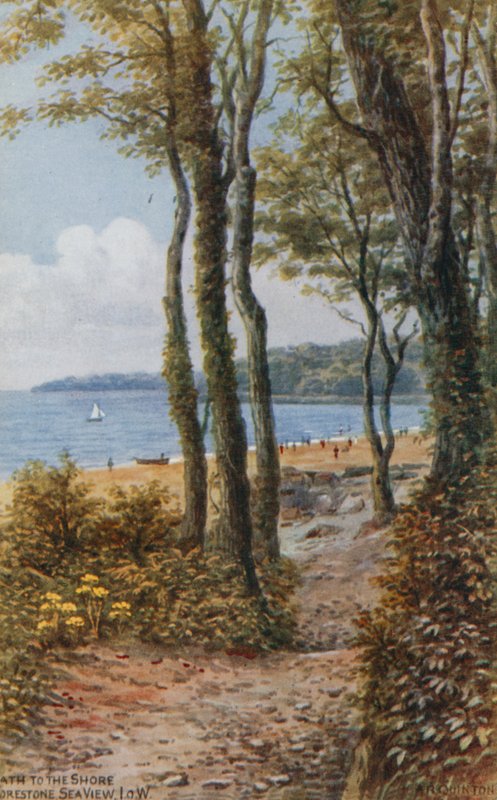 Cesta k pobřeží, výhled na moře, Isle of Wight od Alfred Robert Quinton