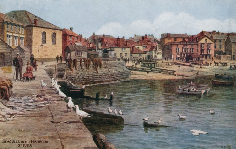 Rackové v přístavu, St Ives, Cornwall od Alfred Robert Quinton