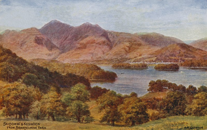 Skiddaw a Keswick z Brandelhow Park, Lake District od Alfred Robert Quinton