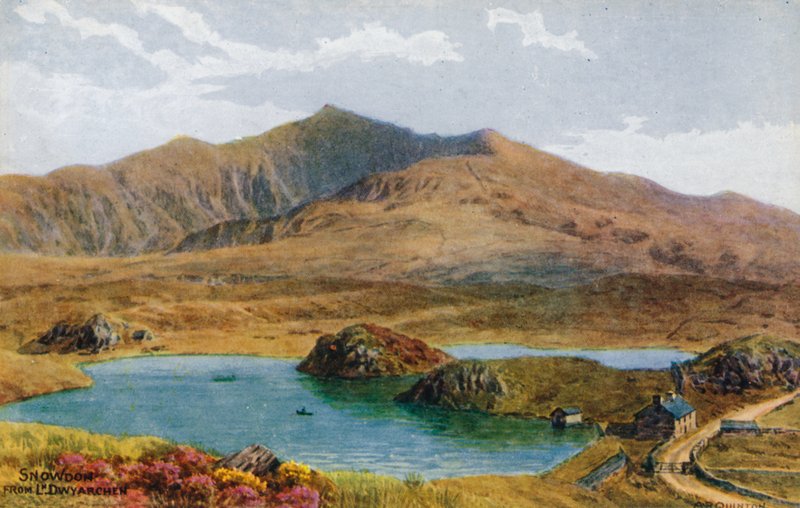 Snowdon z Llyn. Dywarchen od Alfred Robert Quinton