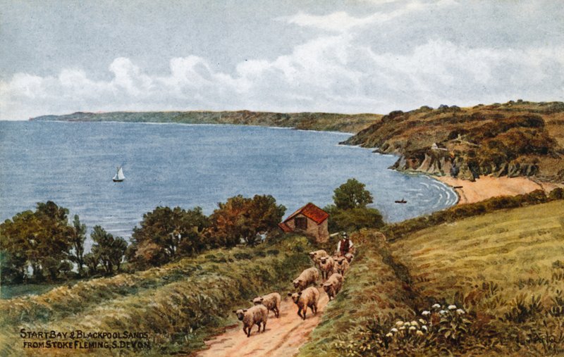 Start Bay a Blackpool Sands, ze Stoke Fleming, S Devon od Alfred Robert Quinton