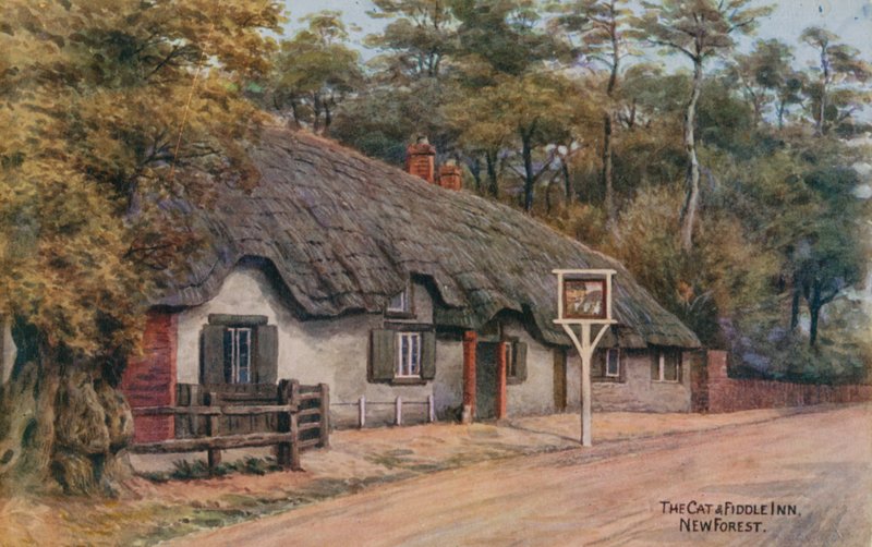 The Cat and the Fiddle Inn, New Forest od Alfred Robert Quinton