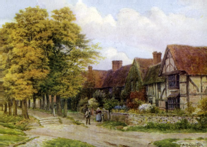 Převorství, Steventon, Berks (barevné lito) od Alfred Robert Quinton