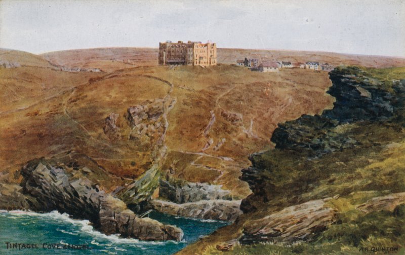 Tintagel, zátoka a hotel od Alfred Robert Quinton