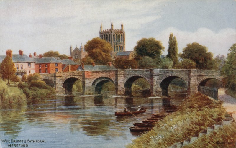 Wye Bridge a katedrála, Hereford od Alfred Robert Quinton