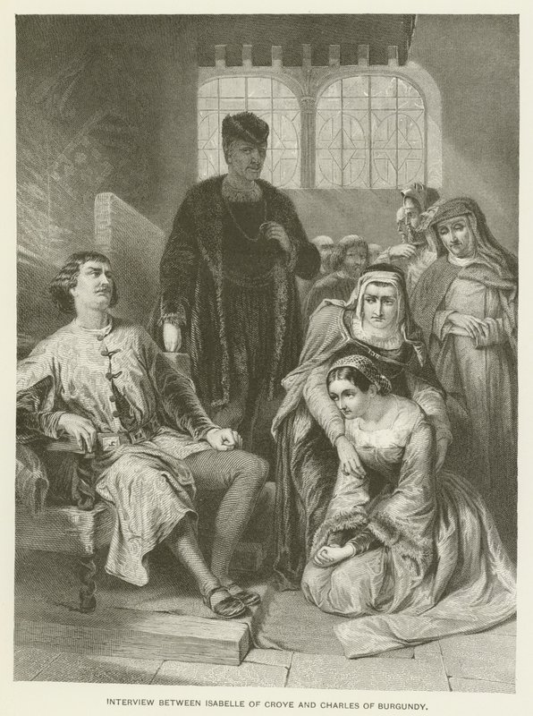 Rozhovor mezi Isabellou z Croye a Karlem Burgundským od Alfred W. Elmore