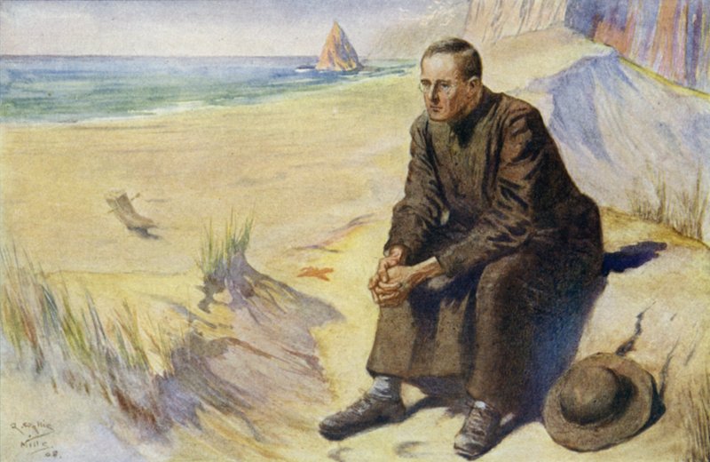 Otec Damien, belgický katolický misionář, na své misii do kolonie malomocných na Molokai, Havaj, 1873-1889 od Alfred Wallis Mills