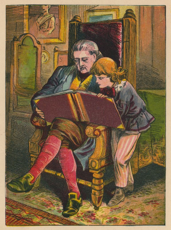 Hans Christian Andersen: Starý dům (barevná litografie) od Alfred Walter (after) Bayes