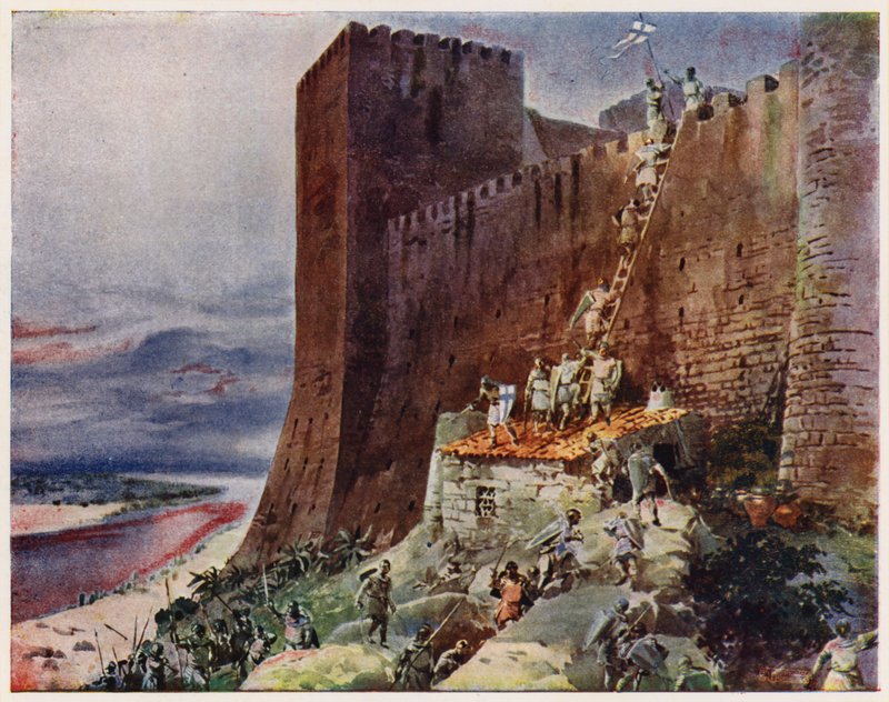 Dobytí Santaremu, Portugalsko od Alfredo Roque Gameiro