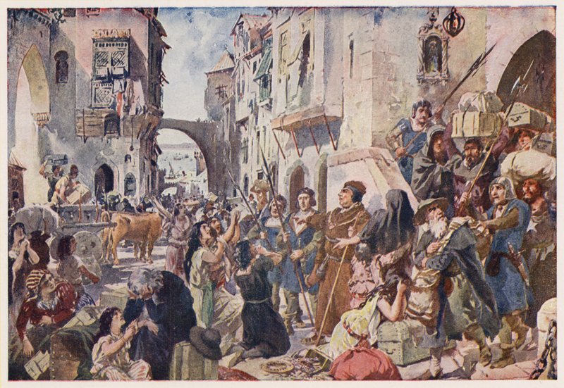 Vyhnání Židů z Portugalska od Alfredo Roque Gameiro