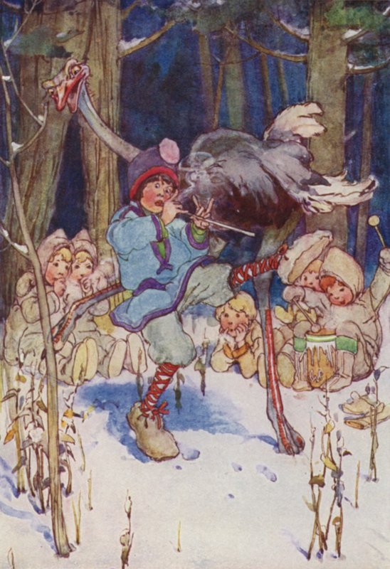 Slightly vesele tančil s pštrosem (barva lito) od Alice Bolingbroke (after) Woodward