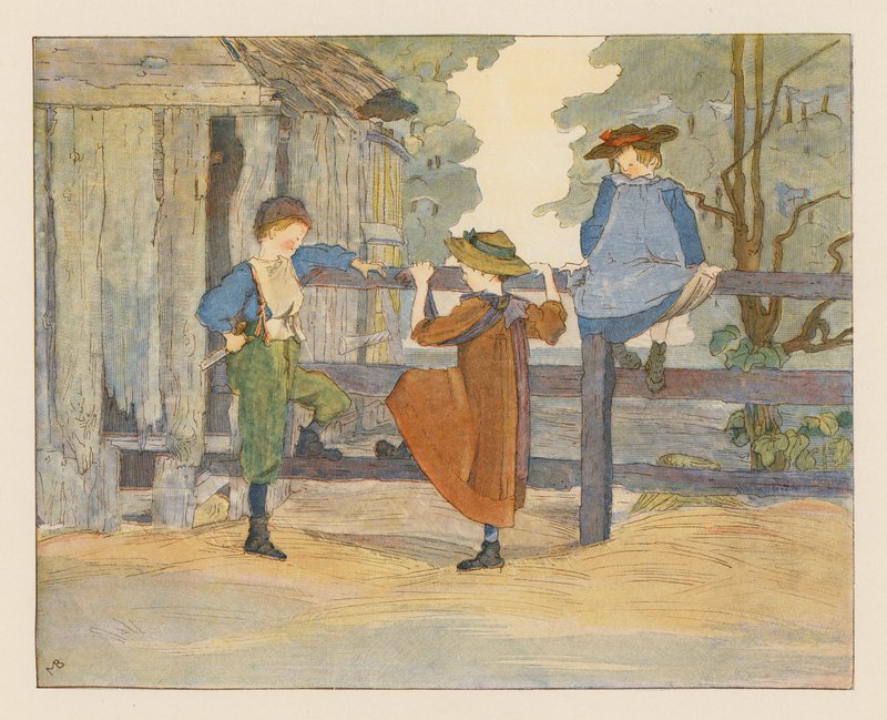 Chlapci a dívky (barevná litografie) od Alice Maud Beddington