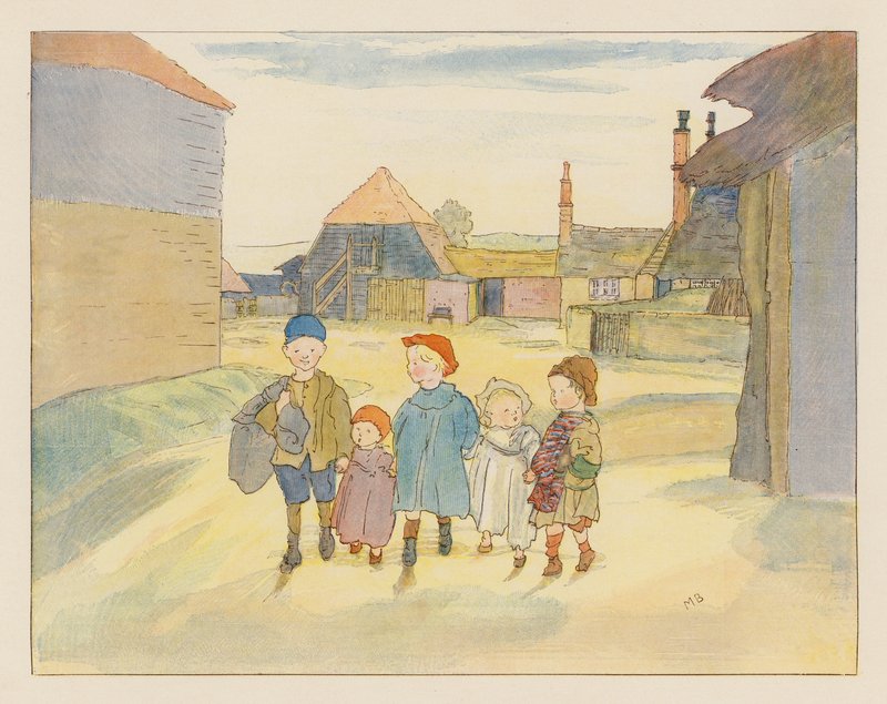 Den pohoštění (barevná litografie) od Alice Maud Beddington