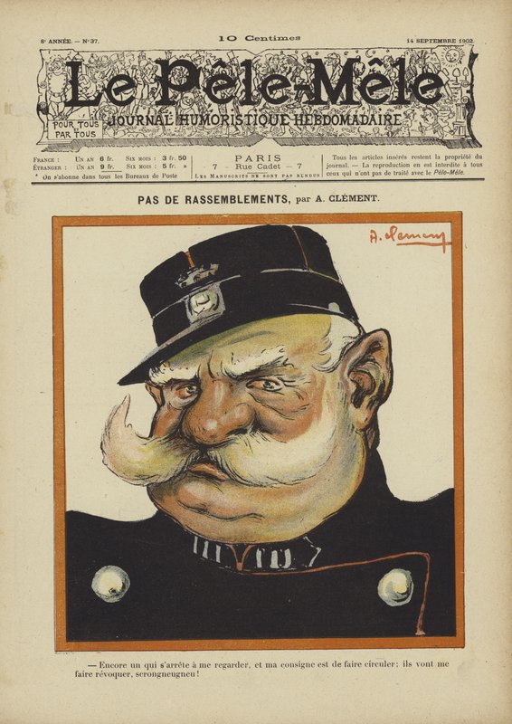 Žádná shromáždění. Ilustrace pro Le Pele-Mele, 1902 od Aline Clement