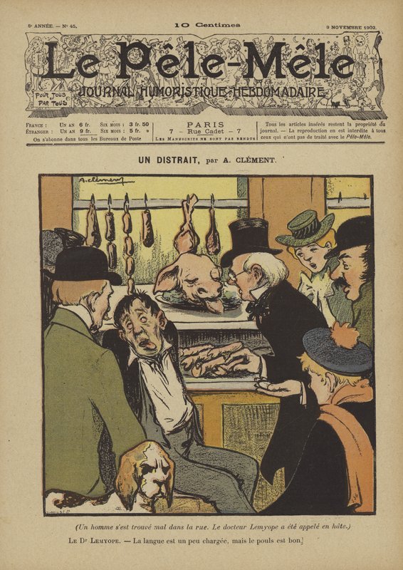 Roztržitý. Ilustrace pro Le Pele-Mele, 1902 od Aline Clement