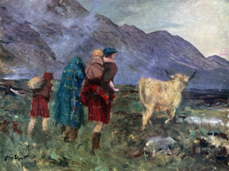 Rozepnul jsem krávu a začali jsme naši únavnou cestu (barevné lito) od Allan (after) Stewart