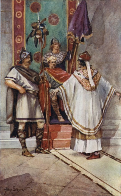 Svatý Paulinus a král Edwin (barevné lito) od Allan (after) Stewart
