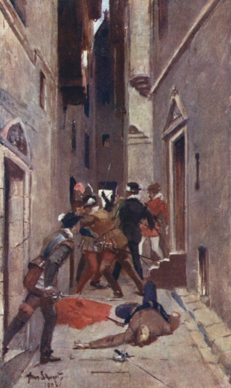 "Tulzie" na High Street (barevné lito) od Allan Stewart