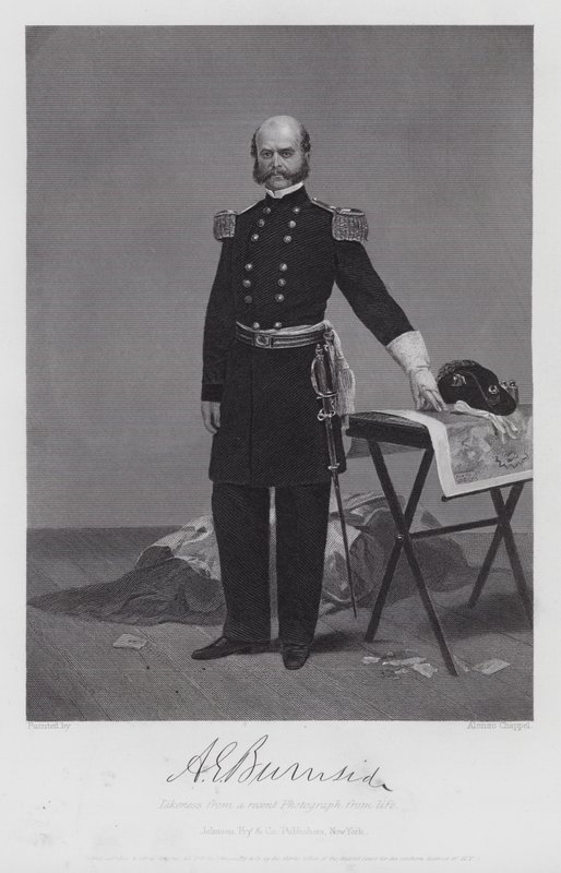 Ambrose Everett Burnside (rytina) od Alonzo (after) Chappel