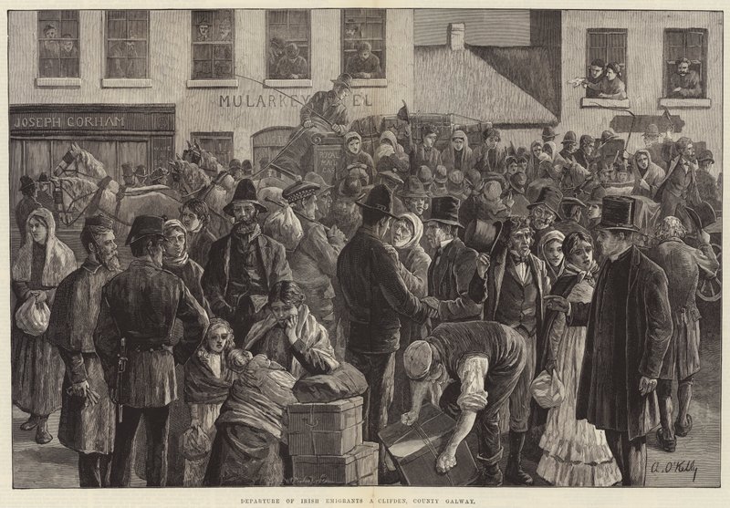 Odjezd irských emigrantů v Clifden, hrabství Galway od Aloysius O