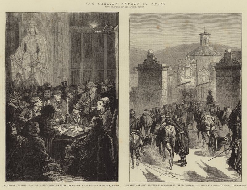 Carlistická vzpoura ve Španělsku od Alphonse Adolphe Bichard