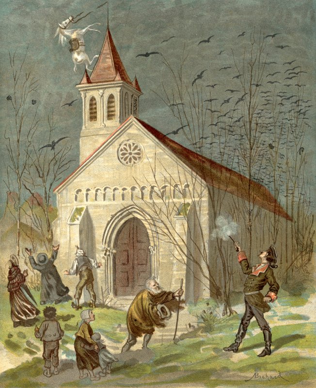 Dobrodružství barona Munchausena (chromolitho) od Alphonse Adolphe Bichard