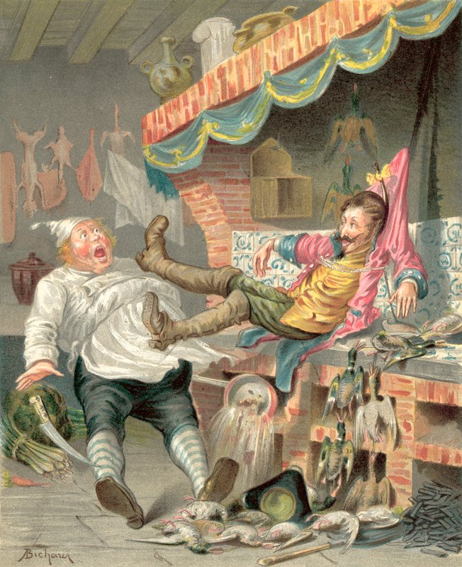 Dobrodružství barona Munchausena (chromolitho) od Alphonse Adolphe Bichard