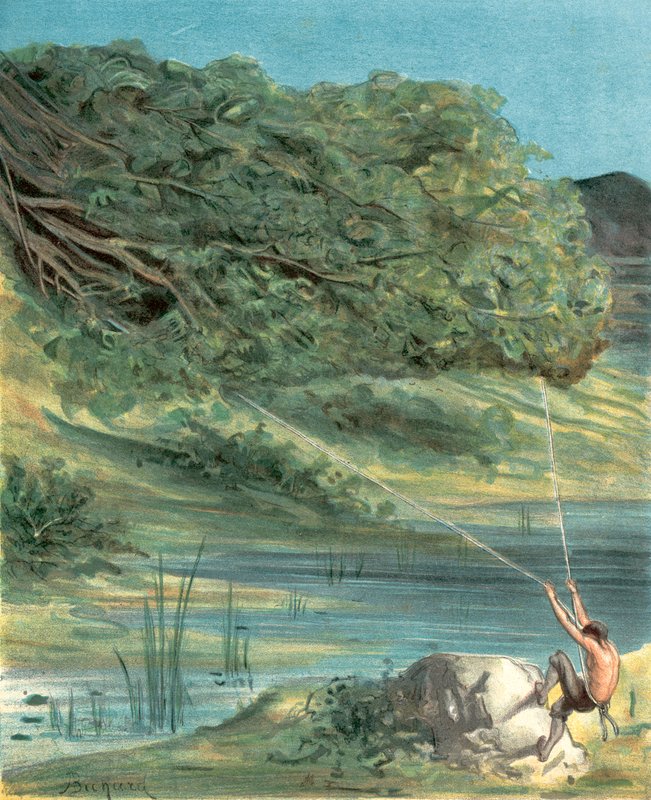 Dobrodružství barona Munchausena (chromolitho) od Alphonse Adolphe Bichard