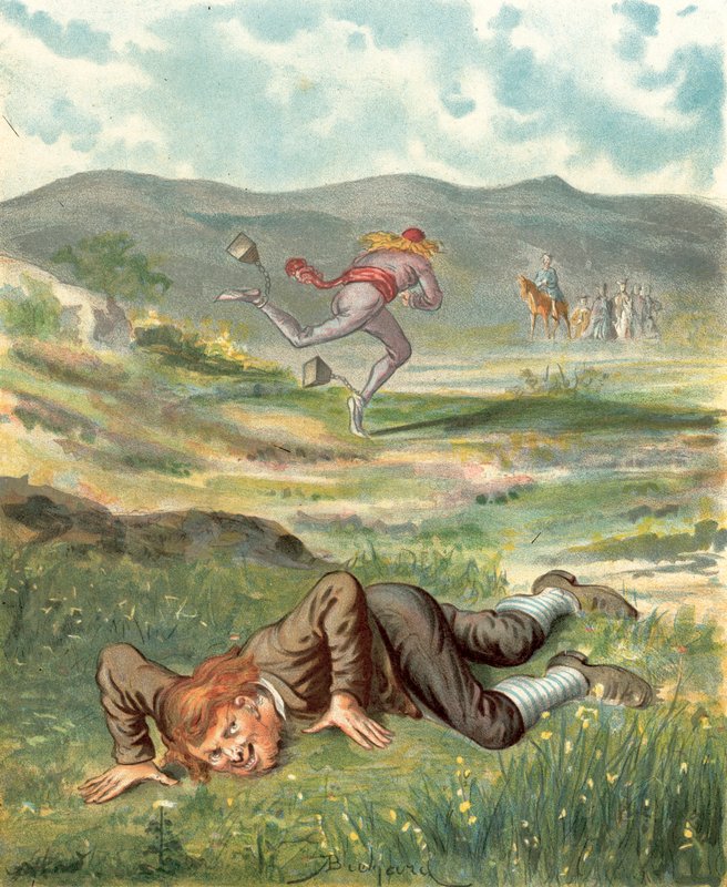Dobrodružství barona Munchausena (chromolitho) od Alphonse Adolphe Bichard