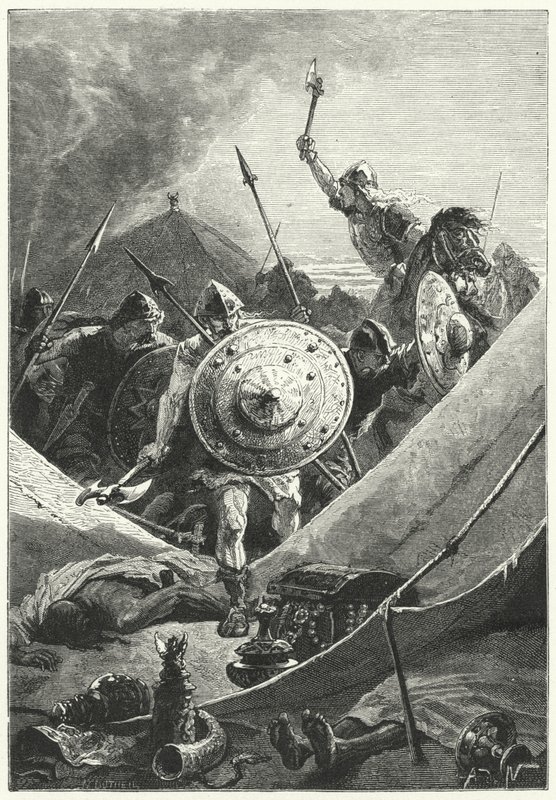 Útok na maurský tábor (rytina) od Alphonse Marie de (after) Neuville