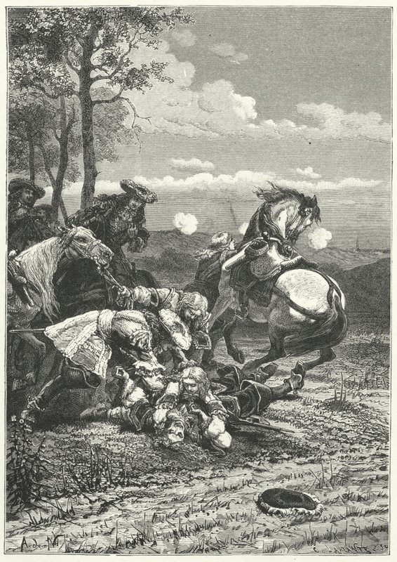 Smrt maršála Turenna v bitvě u Salzbachu od Alphonse Marie de (after) Neuville