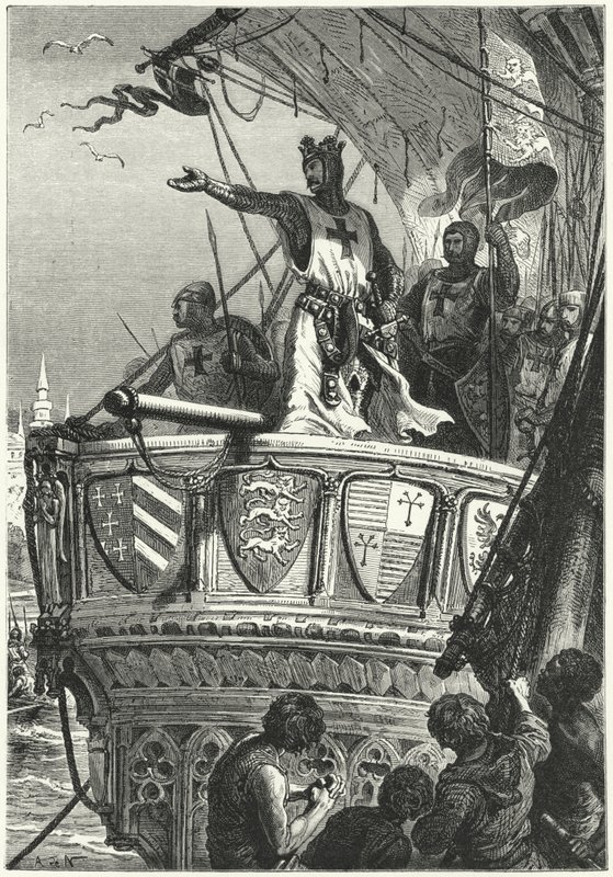 Návrat křižáků z Palestiny (rytina) od Alphonse Marie de (after) Neuville