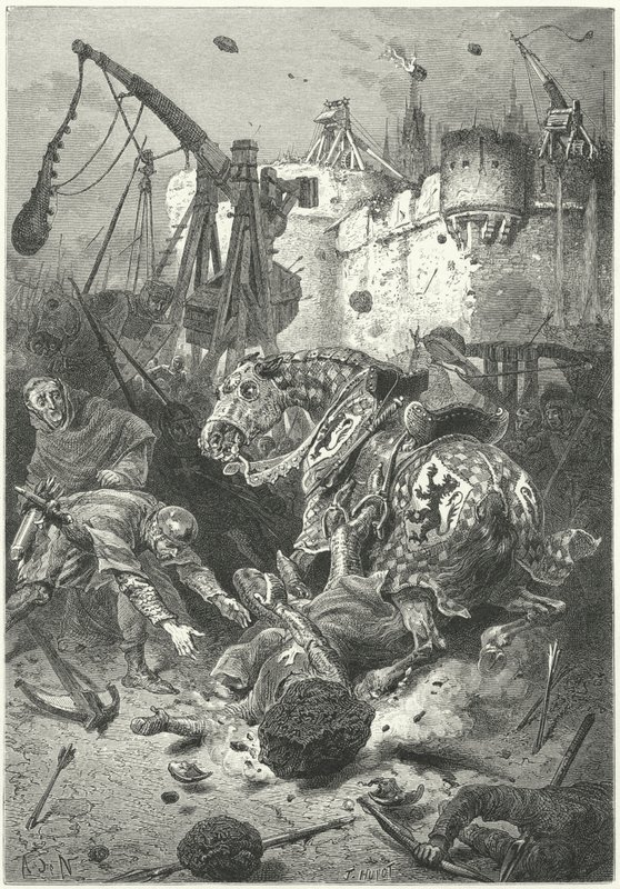 Smrt Simona de Montfort při obléhání Toulouse od Alphonse Marie de (after) Neuville