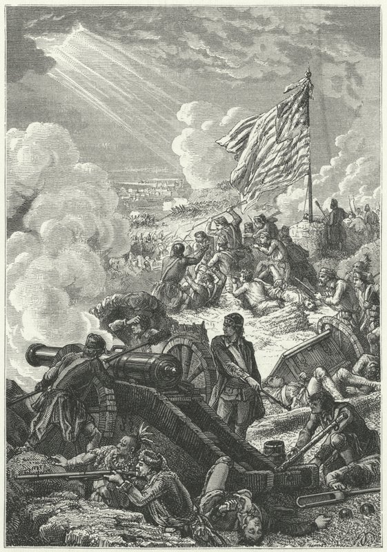 Obrana výšin Bunker Hill proti Britům od Alphonse Marie de (after) Neuville