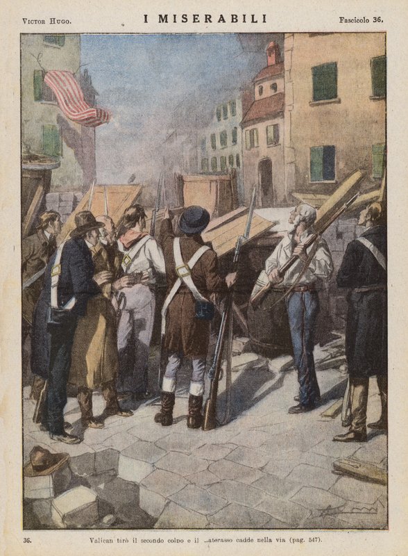 Ilustrace k Bídníkům od Victora Huga (barevná litografie) od Ambrogio Lombardi