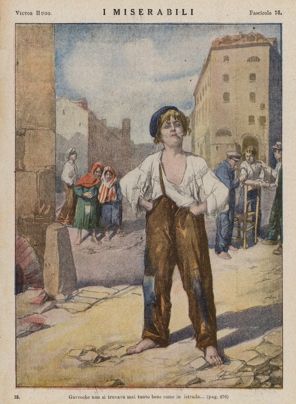 Ilustrace k Bídníkům od Victora Huga (barevná litografie) od Ambrogio Lombardi