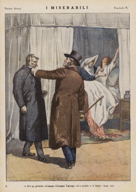 Ilustrace k Bídníkům od Victora Huga (barevná litografie) od Ambrogio Lombardi