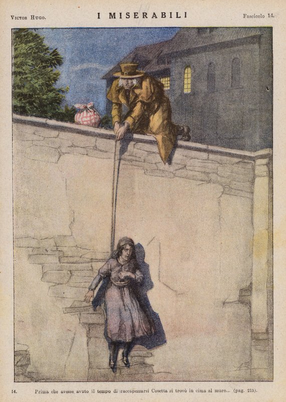 Ilustrace k Bídníkům od Victora Huga (barevná litografie) od Ambrogio Lombardi