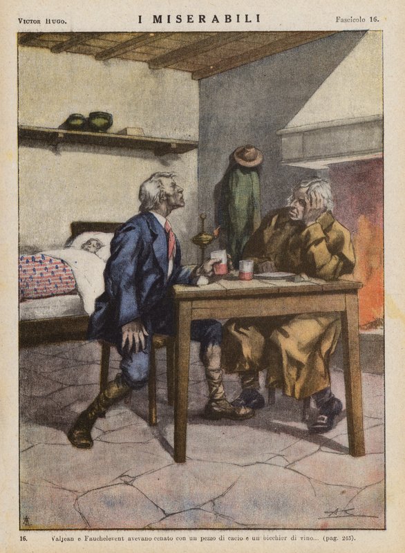 Ilustrace k Bídníkům od Victora Huga (barevná litografie) od Ambrogio Lombardi