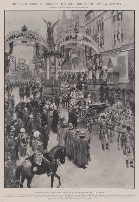 Royal Progress through the City and South London, 25. října od Amedee Forestier