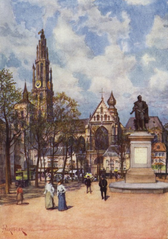 Place Verte, Antverpy od after Amedee Forestier