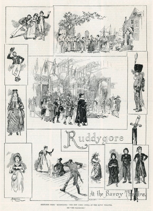 Sketches from Ruddygore, nová komická opera v Savoy Theatre od Amedee Forestier