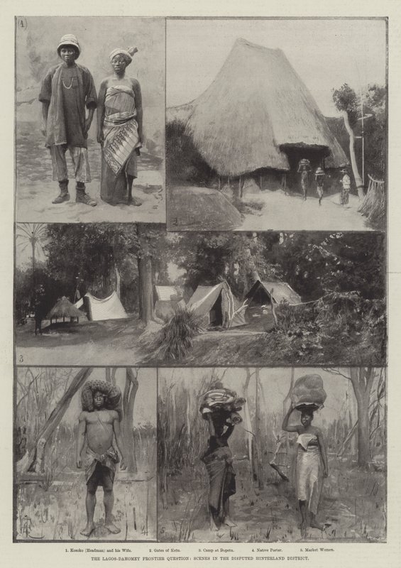 Hraniční otázka Lagos-Dahomey, scény ve sporném Hinterland District od Amedee Forestier
