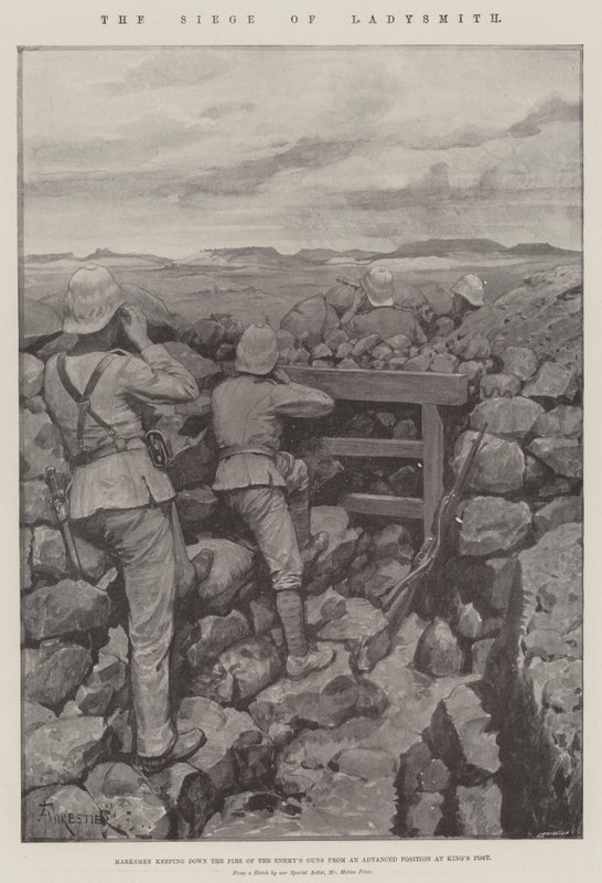 Obléhání Ladysmithu litografie od Amedee Forestier