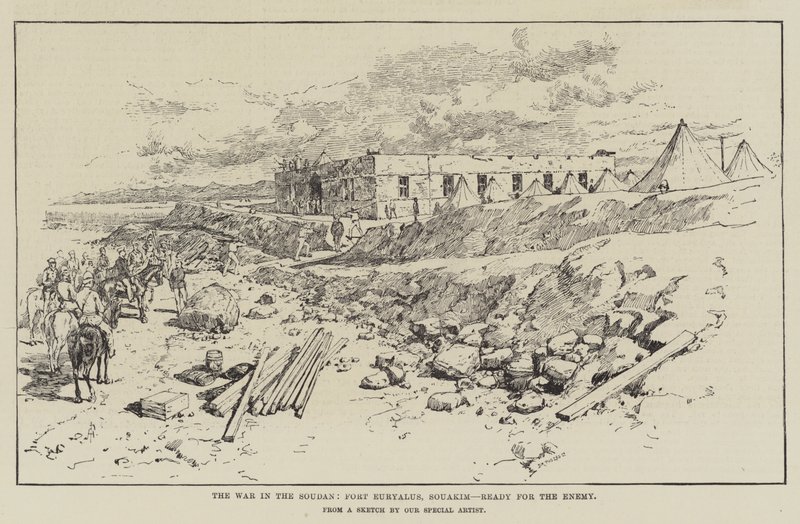Válka v Súdánu, Fort Euryalus, Souakim, Ready for the Enemy od Amedee Forestier