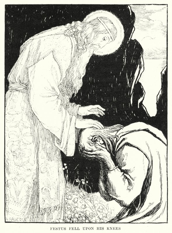 Festus padl na kolena (rytina) od Amelia M. (attr.to) Bowerley or Bauerle