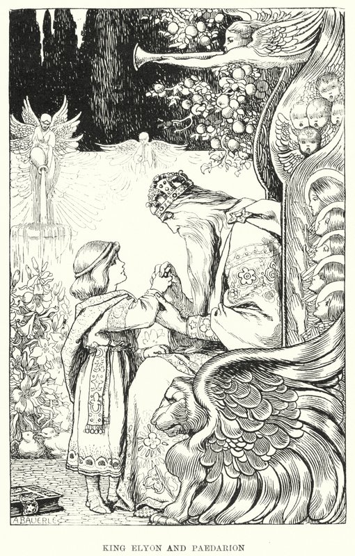 Král Elyon a Paedarion (rytina) od Amelia M. (attr.to) Bowerley or Bauerle